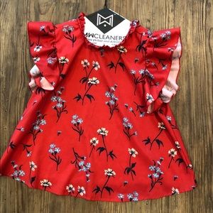 Red Floral Blouse